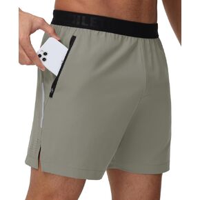 GymBrave Men's 5 inch Athletic Running Shorts with Zipper Pockets Lightweight Quick Dry Workout Gym Shorts for Men
