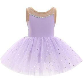 ODASDO Ballerina Costume for Girls Toddler Kids Ballet Dance Leotard Princess Glitter Tutu Dress Dancewear