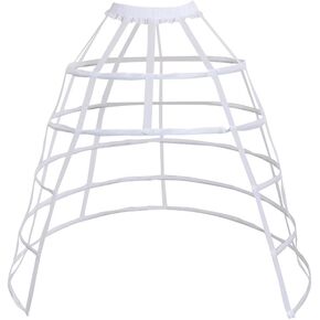 نساء نادر قفص قفص Pannier 5 Hoop Fishbone Skirt Victorian Bustle Petticoat (مفتوح الأمام)