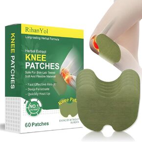 (1PACK) Knee Patches, Natural Knee Patch,Warming Herbal Patches for Knee Patch Paste Long Lasting Reduction of Joint Uncomfortable (60 Count)