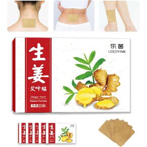 (120pcs) Ginger Patch for Muscle & Joint Relief - Natural Heat Therapy for Back, Neck, and Joint Discomfort - Long-Lasting,Ginger & Mugwort Patches for Targeted Comfort,10Hour Long Lasting Relief