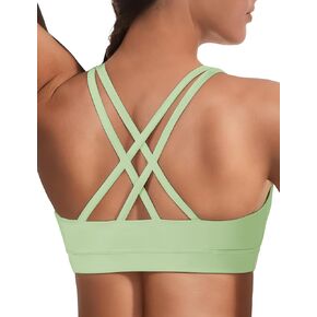 Buauty Sports Bras for Women, High Support Racerback Bras for Large Bust, High Impact Strappy Yoga Workout Gym Bra
