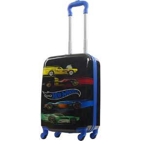 FUL Unisex Hot Wheels 20.5 Inch Carry On Rolling Luggage, Hardshell Suitcase with Spinner Wheels, Blue