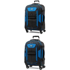 أمتعة الدوار القابلة للتوسيع القابلة للتوسيع (21 "Carry-on + 26" ميدوم ، الأزرق/الأسود)
