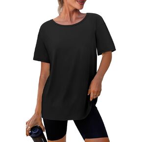 SAMPEEL Womens Workout Tops Oversized T Shirts Loose Fit Crewneck Short Sleeve Summer Sun Protection UPF 50+