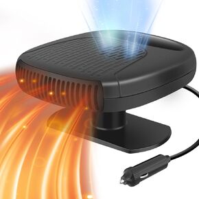 Car Heater, 12V Portable Windshield Heater with Air Purification 2 in 1 Fast Heating & Cooling Function Plug in Cigarette Lighter Car Defroster