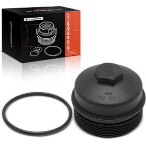 A-Premium Oil Filter Housing Cap Assembly Compatible with Ford F-250 F-350 F-450 F-550 Super Duty, 2005-2007 6.0L, 2008-2010 6.4L, Diesel, Oil Filter Housing Cover