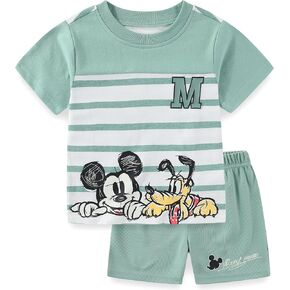 Disney Mickey Mouse Boys Short Sleeve T-Shirt and Shorts Set for Toddler and Big Kids