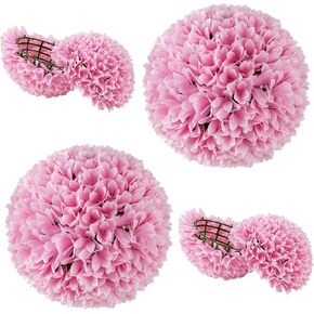 Goplus 11 Inch Topiary Balls Artificial Outdoor Set of 2, Faux Boxwood Ball, Fake Plant Sphere, Round Artificial Plant Balls for Front Door, Porch, Backyard, Balcony, Home Décor (Purple)