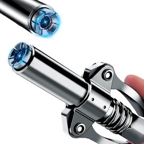 Grease Gun Coupler Grease Gun Tips,Quick Lock Double Handles Grease Gun Tip with 6 Thickened Claws,Rated 12,000PSI,Compatible with All Grease Guns,Suitable for Automobiles Ships Farm Machinery Etc.