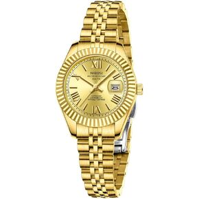 NIBOSI Women's Watch Analog Quartz Waterproof Ladies Wrist Watches with Date Dainty Gold Fashion Luxury Stainless Steel Watch for Small Wrists Female Designer Elegant Dress Watches for Women