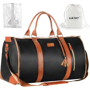 Travel Bags Premium PU Leather Wrinkle-Free Packing Design and 7 different storage compartments perfect for Men and Women Travel (Charcoal)