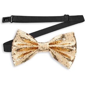Sequin Bow Tie, Gold Bowtie for Men Bow Ties for Boys Adjustable for Wedding Banquet Party