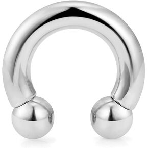 Yaalozei 8G Spetum Rings Ear Gauges Earrings Plug Tunnel Streching Piercing Kit Surgical Stainless Steel Horseshoe Barbell Prince Albert Nose PA Cartilage Earring Ring Piercing Jewelry Women Men 16mm