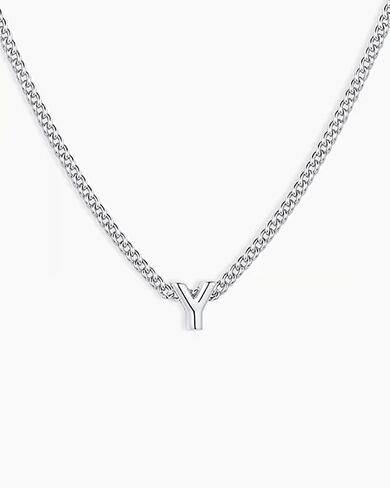gorjana - Wilder Mini Alphabet Necklace - 18k Gold-Plated or Silver-Plated Brass - Personalized Initial Charm - Secure Closure, Adjustable Length - Timeless Elegance in Saudi Arabia