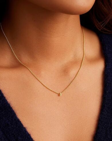 gorjana - Wilder Mini Alphabet Necklace - 18k Gold-Plated or Silver-Plated Brass - Personalized Initial Charm - Secure Closure, Adjustable Length - Timeless Elegance in Saudi Arabia