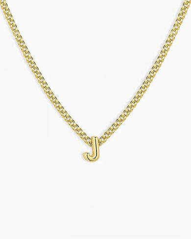 gorjana - Wilder Mini Alphabet Necklace - 18k Gold-Plated or Silver-Plated Brass - Personalized Initial Charm - Secure Closure, Adjustable Length - Timeless Elegance in Saudi Arabia