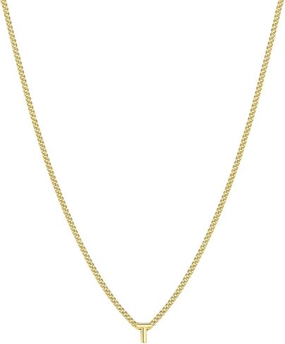 gorjana - Wilder Mini Alphabet Necklace - 18k Gold-Plated or Silver-Plated Brass - Personalized Initial Charm - Secure Closure, Adjustable Length - Timeless Elegance in Saudi Arabia