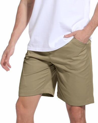 Susclude Mens Shorts Casual 9" Elastic Waist Drawstring Shorts for Men Summer Beach Sweat Shorts with Zipper Pocket in Saudi Arabia