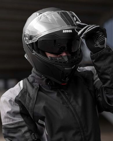 Modular Motorcycle Helmets for Adults Men Women Dual Visor Flip up Full Face Dot Helmet Casco Moto Model 928 (Matte Black, L) in Kuwait