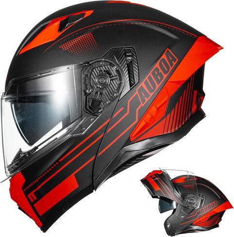 Modular Motorcycle Helmets for Adults Men Women Dual Visor Flip up Full Face Dot Helmet Casco Moto Model 928 (Matte Black, L) in Saudi Arabia