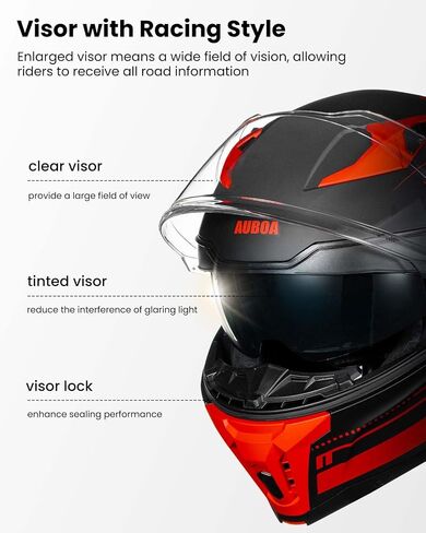 Modular Motorcycle Helmets for Adults Men Women Dual Visor Flip up Full Face Dot Helmet Casco Moto Model 928 (Matte Black, L) in Saudi Arabia