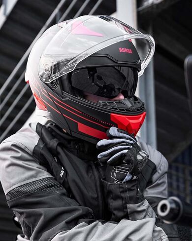Modular Motorcycle Helmets for Adults Men Women Dual Visor Flip up Full Face Dot Helmet Casco Moto Model 928 (Matte Black, L) in Saudi Arabia