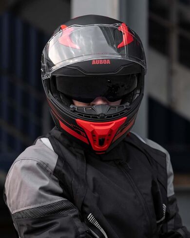 Modular Motorcycle Helmets for Adults Men Women Dual Visor Flip up Full Face Dot Helmet Casco Moto Model 928 (Matte Black, L) in Saudi Arabia