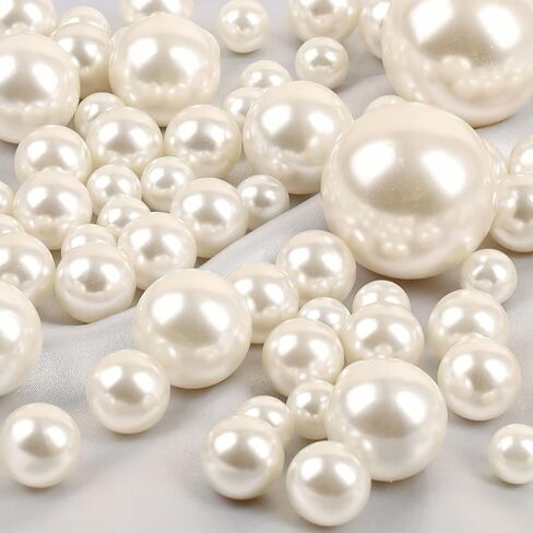 DomeStar 110PCS Floating Beads No Hole, Floating Pearls Vase Fillers Table Centerpieces Faux Pearls for Vase Floating Candle Centerpiece Home Weddings Party Decoration, 10/14/20/30 mm(Gold) in Kuwait