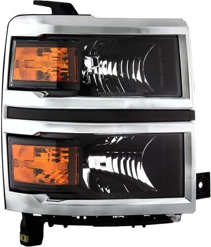 مجموعة المصابيح الأمامية لعام 2014 2015 Chevy Silverado 1500 Halogen Head Light Light President President and Raptenger Side ، Black Housing Amber Side in Kuwait