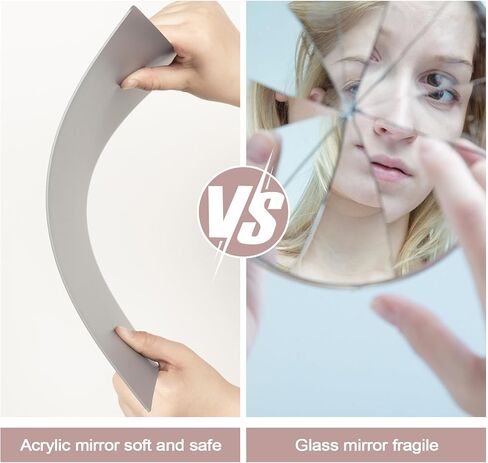LXCREAT Hexagon Self Adhesive Stick on Mirror for Wall, Small Unbreakable Acrylic Mirrors Tiles 11.8x11.8 Inch 4PCS, Flexible Full Length Peel and Stick Mirror for Bathroom Gym Home Door Decor in Saudi Arabia