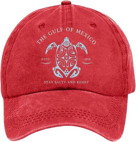 أنشأت قبعة خليج المكسيك قبعة البحر السلاحف ، خليج المكسيك 1550 قبعة ، قبعات بيسبول عتيقة للرجال نساء in Kuwait