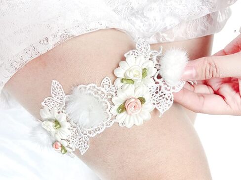 Royal Bride Garter Set with Bowknots Plus Prom Leg Garter with Rhinestone in Saudi Arabia