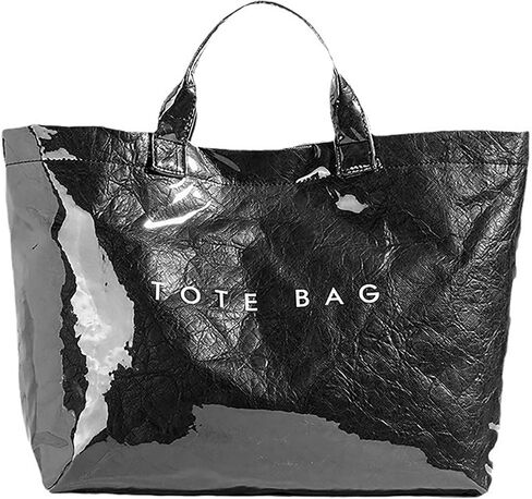 Kraft Paper Tote Bags with PVC Surface for Women Top-handle Bag Vintage Clear Purses Handbag Satchel in Saudi Arabia