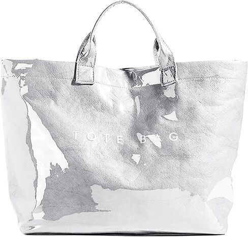 Kraft Paper Tote Bags with PVC Surface for Women Top-handle Bag Vintage Clear Purses Handbag Satchel in Saudi Arabia