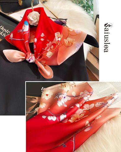 Neck Scarf For Womens Silky Head Scarves Hair Bandanas Square Scarf Fashion Accessories lightweight in Saudi Arabia