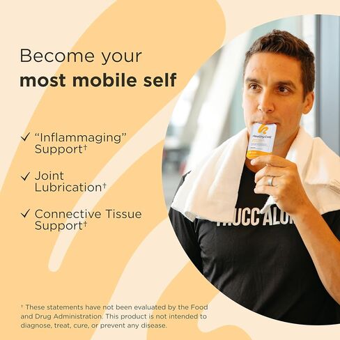 Healthycell Joint Health & Mobility Daily Liquid Supplement - Joint Support Supplement, Inflammation Response, Cartilage & Flexibility with Curcumin, Glucosamine & Chondroitin - 14 Gel Packs in Kuwait