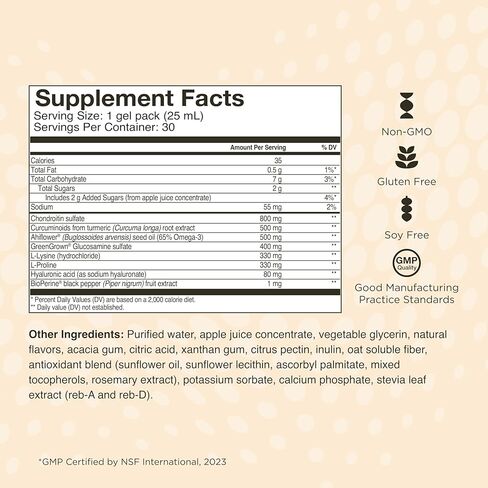 Healthycell Joint Health & Mobility Daily Liquid Supplement - Joint Support Supplement, Inflammation Response, Cartilage & Flexibility with Curcumin, Glucosamine & Chondroitin - 14 Gel Packs in Kuwait