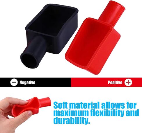 Battery Terminal Cover Flexible positive and negative battery terminal protectors Car Insulating Battery Cover Red and Black Top Post Cap for Car Motorcycle Truck 2pcs in Saudi Arabia