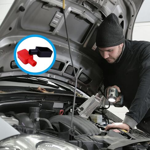 Battery Terminal Cover Flexible positive and negative battery terminal protectors Car Insulating Battery Cover Red and Black Top Post Cap for Car Motorcycle Truck 2pcs in Saudi Arabia