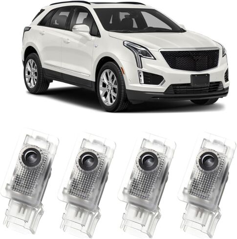 Car Door Lights Logo Projector Compatible with SRX CT6 CT5 XTS ATS-L XT4 XT5 XT6,No Fade HD Car Welcome Lights,Dual Plug Puddle Light for Welcome Light Car Accessories (4Pack) in Saudi Arabia