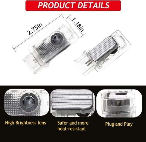 عرض شعار Lights Lights متوافق مع SRX CT6 CT5 XTS ATS-L XT4 XT5 XT6 ، لا توجد مصابيح ترحيب للسيارة Fade HD ، ضوء بركة مزدوج للترحيب الملحقات للسيارة الخفيفة (4PACK) in Kuwait