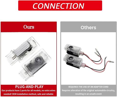 Car Door Lights Logo Projector Compatible with SRX CT6 CT5 XTS ATS-L XT4 XT5 XT6,No Fade HD Car Welcome Lights,Dual Plug Puddle Light for Welcome Light Car Accessories (4Pack) in Saudi Arabia