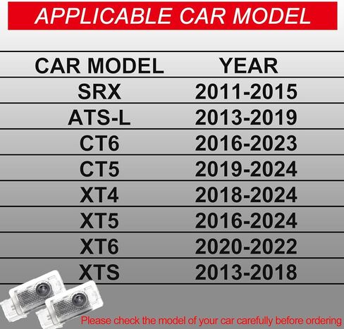 عرض شعار Lights Lights متوافق مع SRX CT6 CT5 XTS ATS-L XT4 XT5 XT6 ، لا توجد مصابيح ترحيب للسيارة Fade HD ، ضوء بركة مزدوج للترحيب الملحقات للسيارة الخفيفة (4PACK) in Kuwait
