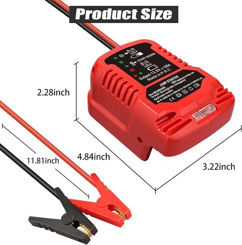 كابلات الطائر مع محول ل Milwaukee M-18 18 فولت بطارية القفز بطارية بداية ، 12V قفزة محمولة سيارة ، مع 11AWG القفز كابل لدعم السيارات محول (البطارية غير متضمنة) in Kuwait