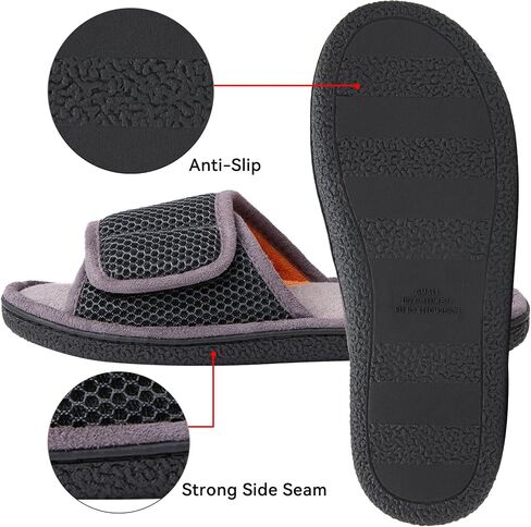 Magtoe Men's Adjustable Indoor Slippers Open Toe Arch Support Memory Foam Home Slippers in Saudi Arabia