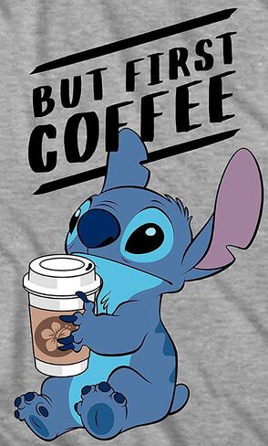 Disney Lilo and Stitch Coffee First Adult T-Shirt in Kuwait