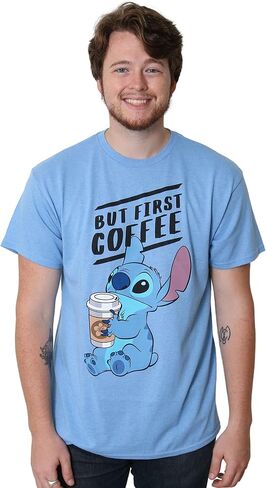 Disney Lilo and Stitch Coffee First Adult T-Shirt in Kuwait