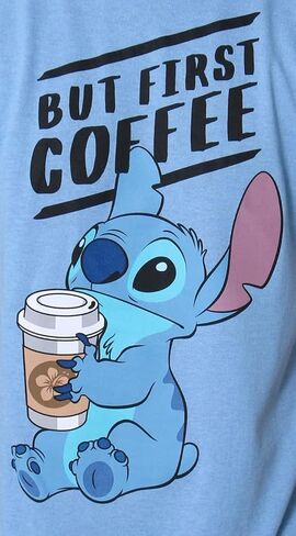 Disney Lilo and Stitch Coffee First Adult T-Shirt in Kuwait