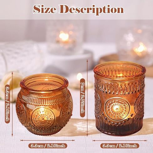 12 Pcs Clear Glass Votive Candle Holders, Vintage Candle Holder Bulk, Tealight Candle Holders for Table Centerpieces, Home, Bridal Shower, Birthday, Party Table Decor in Kuwait